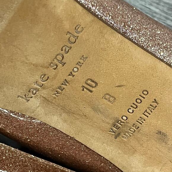 Kate Spade Womens Krysta Bow Pump Pink Glitter Patent Leather Heels 9 - Picture 6 of 15